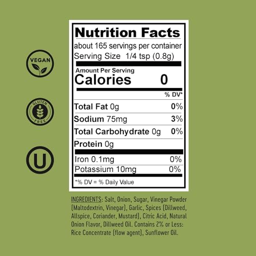 Original Green Flavor Dill Pickle Seasoning for Popcorn - Vegan, Non-GMO, Gluten Free, Kosher Certified, |7 Oz Shaker
|