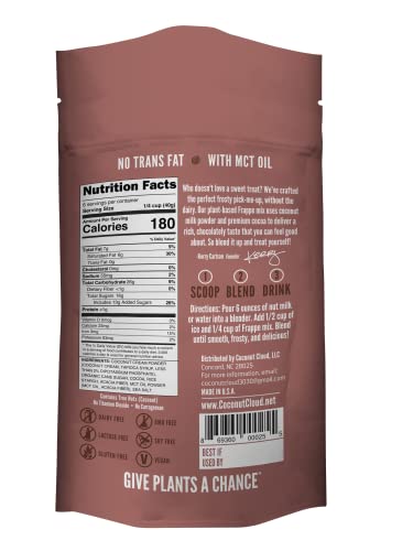 Coconut Cloud Frozen Hot Chocolate - Vegan, Dairy-Free, Plant-Based Instant Frappe | Easy to Mix & Enjoy Anytime | Easy,