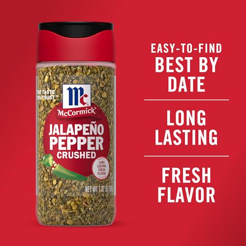McCormick Crushed Jalapeño Pepper for Cookingamateuers in the Kitchen, Spicy Flavors for Dishes, 1.37 oz