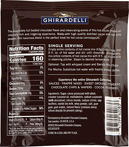 Ghirardelli Premium Hot Cocoa Envelopes - Rich Chocolate, Non-Alcoholic Beverages, Family, Warm Winter Nights, Convenien