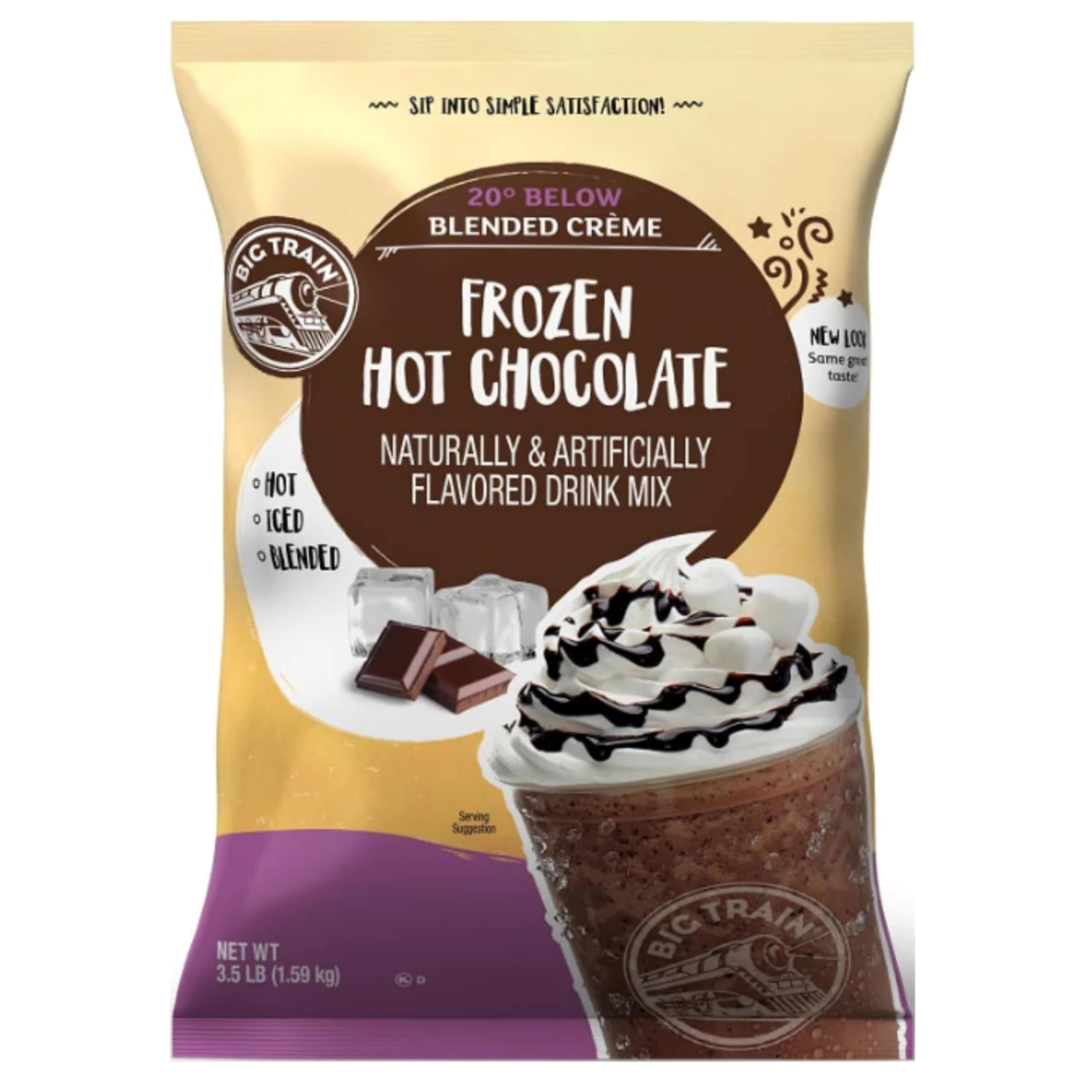  Big Train 20 Below Frozen Hot Chocolate Beverage Mix - Frost-Free, Creamy & Delicious for Cold Weather Drinking
| Big T