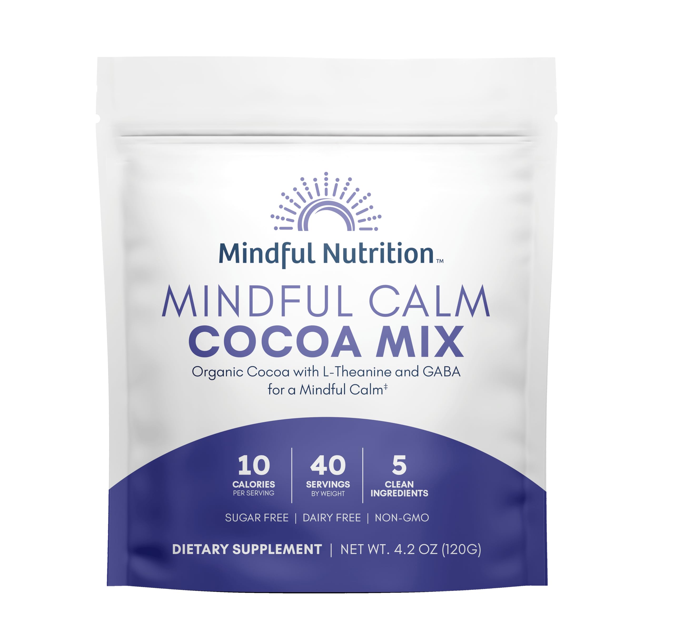 Mindful Calm Sugar Free Hot Chocolate Mix for Anti-Stress Sleepy Cocoa - 40 Servings Natural Sleep Aid Hot Chocolate Pow